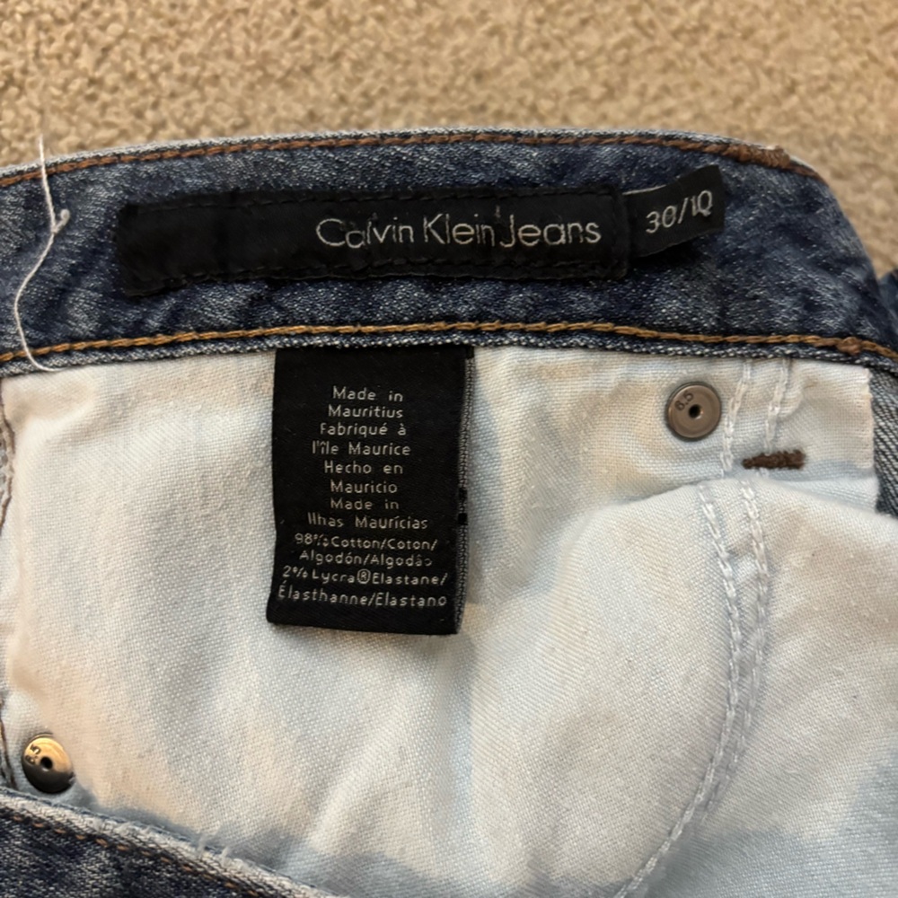 VTG Calvin Klein Blue Flare Wide Leg Bell Botom Denim Jeans Size 10 - Picture 4 of 4